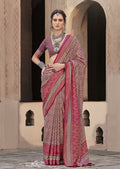 Monjolika Fashion Silk Patola Print Maroon Traditional Saree | Grocsy