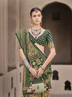 Monjolika Fashion Silk Patola Print Multi Colour Traditional Saree | Grocsy