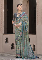 Monjolika Fashion Silk Patola Print Multi Colour Traditional Saree | Grocsy
