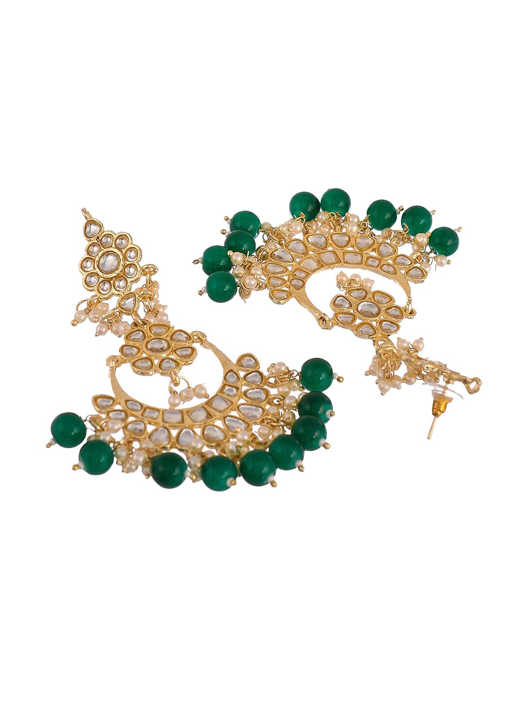 Shoshaa Green Contemporary Chandbalis Earrings | Grocsy