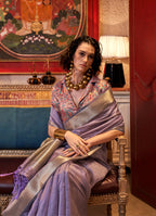 Monjolika Fashion Mauve Chiffon Weaving Trendy Saree | Grocsy