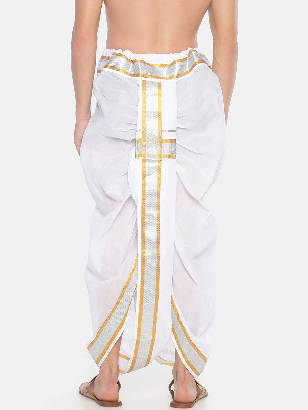 Sethukrishna Men White Solid Pocket Dhoti Pant | Grocsy