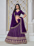 Monjolika Fashion Embroidered Art Silk Trendy Lehenga Choli In Purple | Grocsy