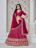 Monjolika Fashion Embroidered Art Silk Trendy Lehenga Choli In Rani Pink | Grocsy