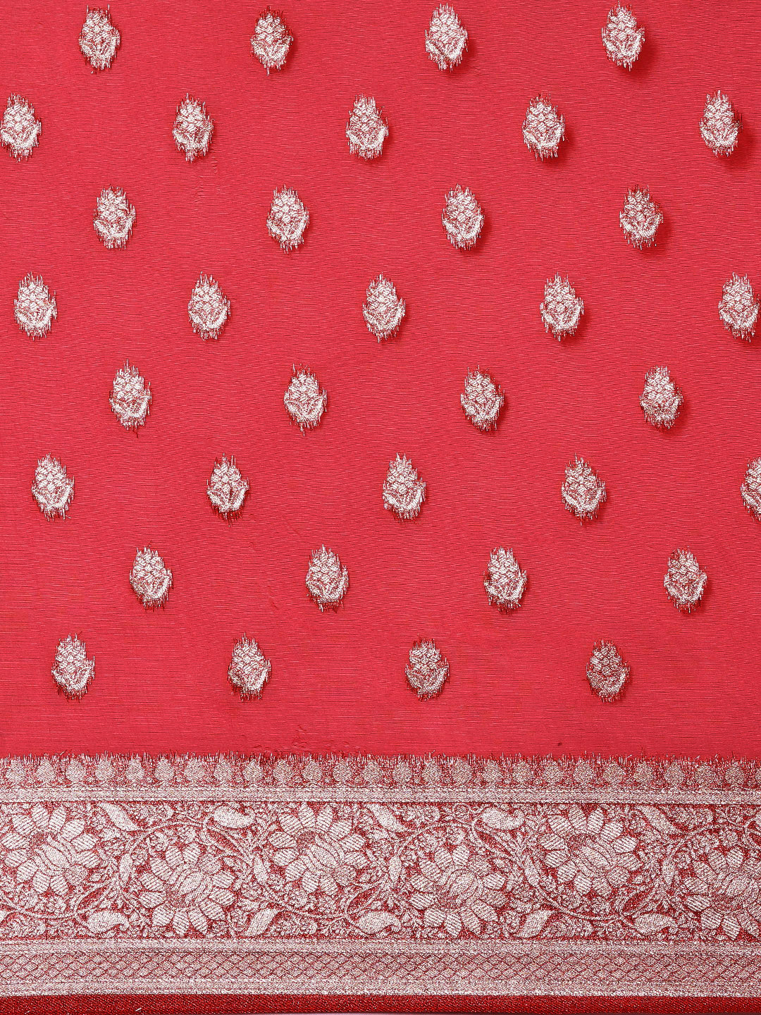 Saree Mall Red Ethnic Motifs Zari Organza Banarasi Saree | Grocsy