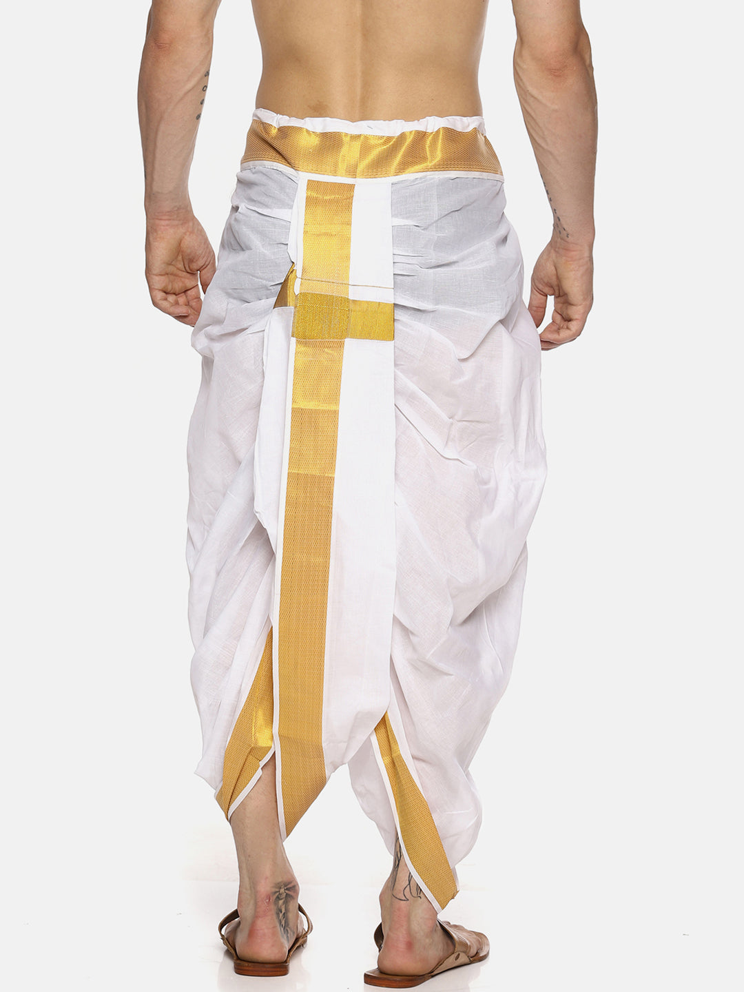 Sethukrishna Men White Solid Readymade Dhoti Pants | Grocsy
