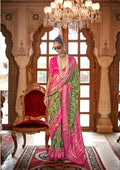 Monjolika Fashion Light Green Patola Print Festival Contemporary Saree | Grocsy