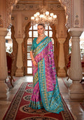 Monjolika Fashion Violet Patola Print Festival Contemporary Saree | Grocsy