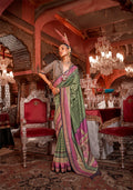 Monjolika Fashion Silk Weaving Zari Green Traditional Saree | Grocsy