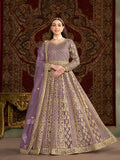 Monjolika Fashion Lilac Color Embroidered Santoon Net Salwar Suit | Grocsy