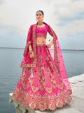 Monjolika Fashion Rani Pink Silk Embroidered Sequins Thread And Zari Work Bridal Trendy Lehenga Choli | Grocsy