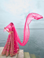Monjolika Fashion Rani Pink Silk Embroidered Sequins Thread And Zari Work Bridal Trendy Lehenga Choli | Grocsy