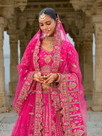 Monjolika Fashion Rani Pink Silk Embroidered Sequins Thread And Zari Work Bridal Trendy Lehenga Choli | Grocsy