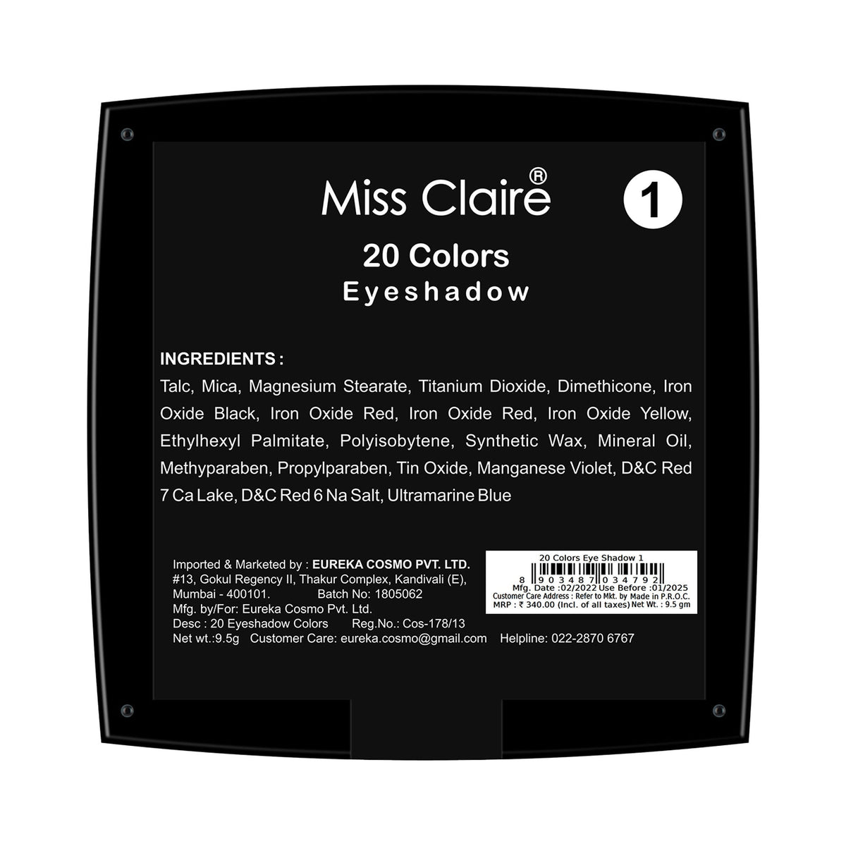 Miss Claire 20 Color Eye Shadow - 1 | Grocsy