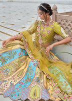 Monjolika Fashion Silk Blend Embroidered Sequins Multi Colour Designer Lehenga Choli | Grocsy