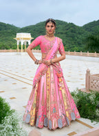 Monjolika Fashion Silk Blend Embroidered Sequins Pink Designer Lehenga Choli | Grocsy