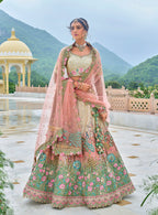 Monjolika Fashion Silk Blend Embroidered Sequins Multi Colour Designer Lehenga Choli | Grocsy