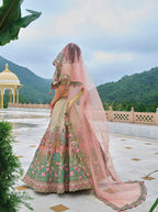 Monjolika Fashion Silk Blend Embroidered Sequins Multi Colour Designer Lehenga Choli | Grocsy