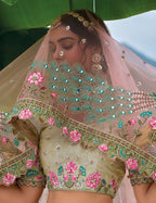 Monjolika Fashion Silk Blend Embroidered Sequins Multi Colour Designer Lehenga Choli | Grocsy