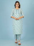 Aramya White Soft Cotton Floral Print Straight Kurta Set for Women | Grocsy