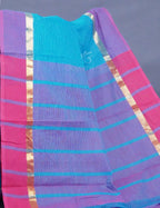 Dual Shade of Sky Blue And Violet Pure Mangalgiri Cotton By Gayathri Reddy Designer Studio | Grocsy