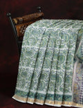 Off White And Parrot Green Colour Pure Kota Cotton Saree By Gayathri Reddy Designer Studio | Grocsy