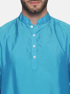 Sethukrishna Men Turquoise Blue Angrakha Kurta with Salwar | Grocsy