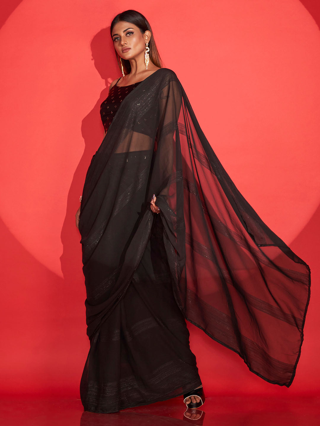 Tikhi Imli Zari Striped Saree | Grocsy