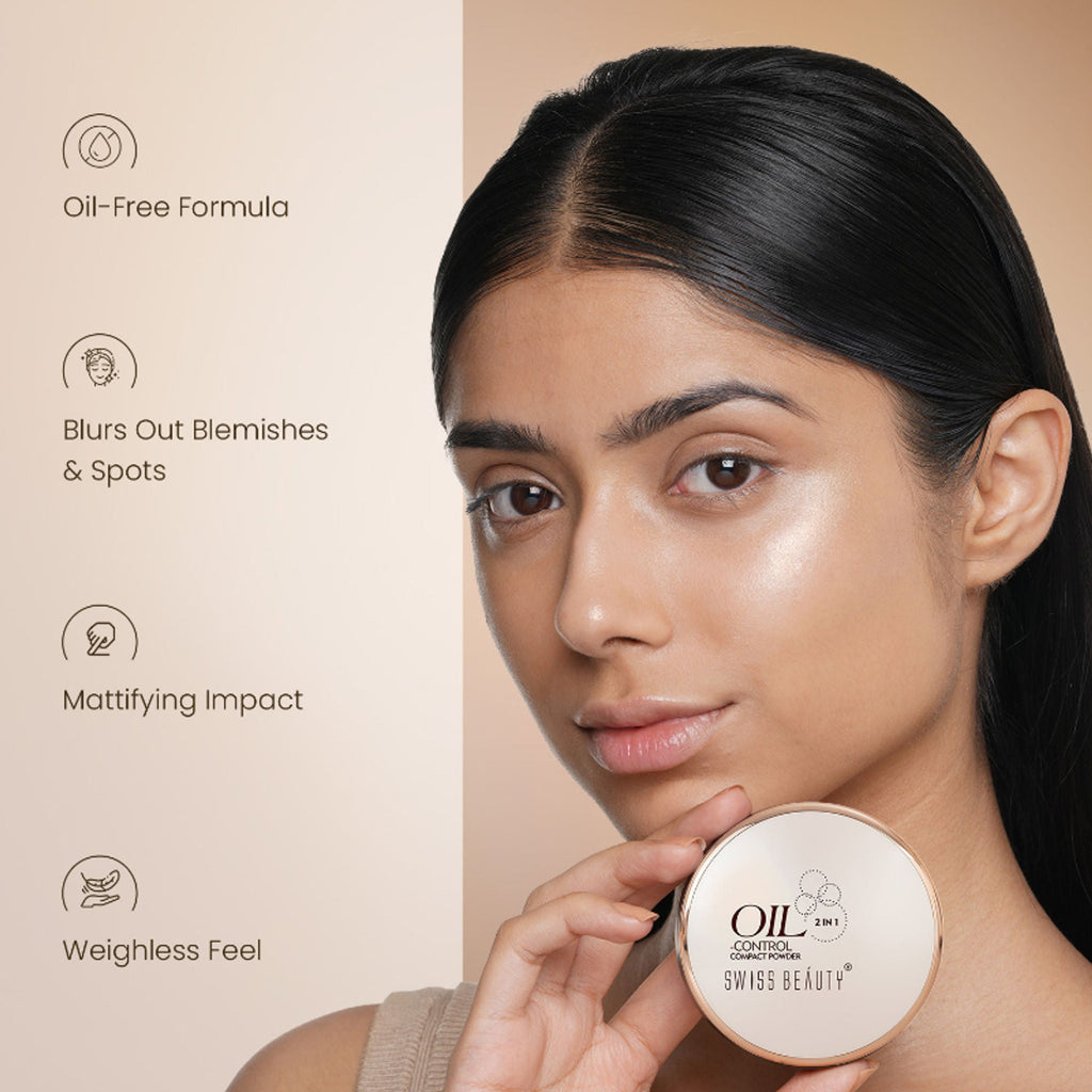 Swiss Beauty Oil Control Compact Powder - 04 Skin Beige | Grocsy