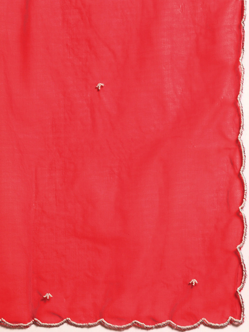 Sangria Women Red & White Ethnic Embellished Beaded Kurta with Trousers & Dupatta | Grocsy