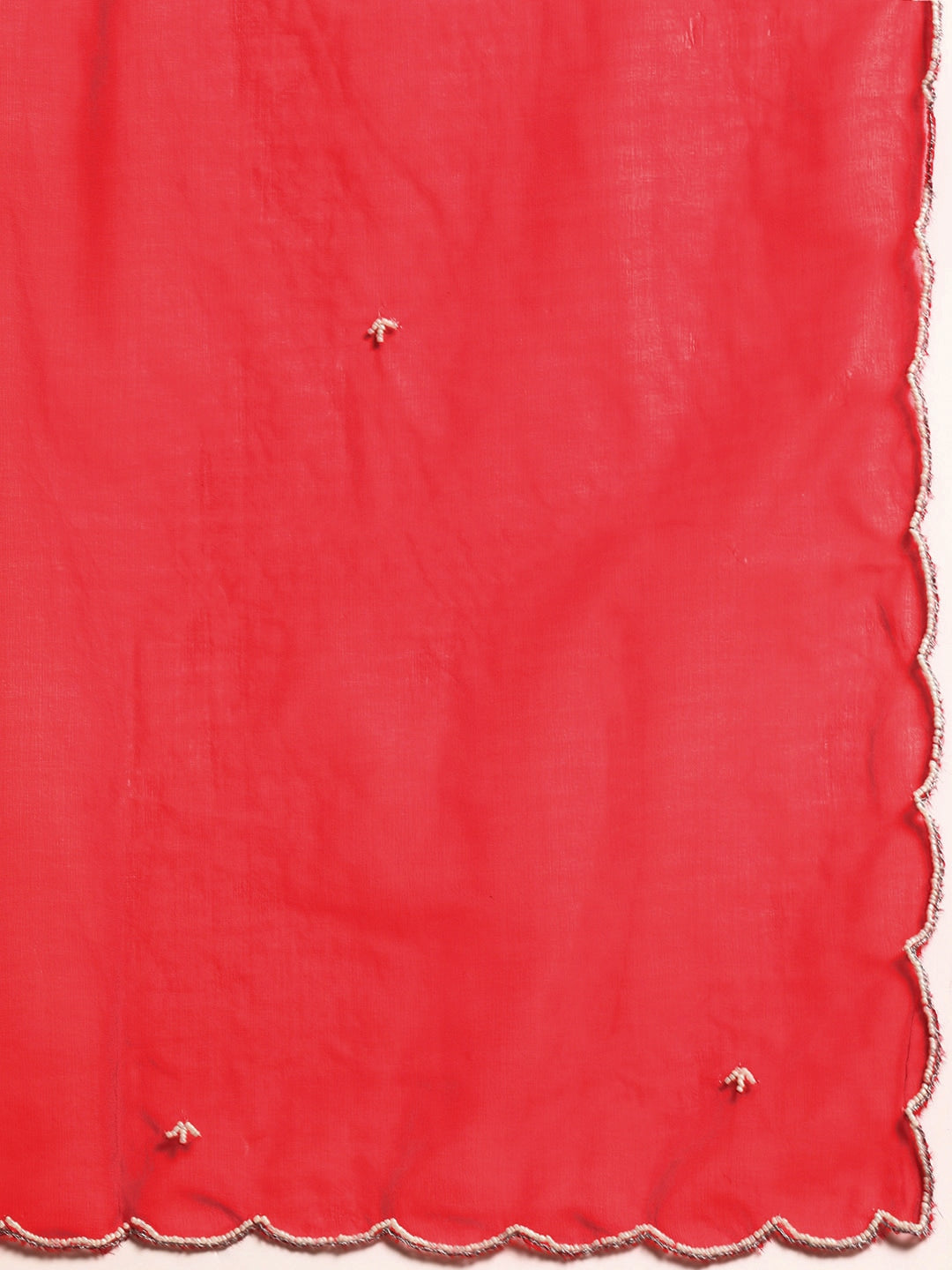 Sangria Women Red & White Ethnic Embellished Beaded Kurta with Trousers & Dupatta | Grocsy