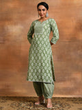 Aks Ethnic Motifs Printed Pure Cotton Kurta with Palazzos | Grocsy