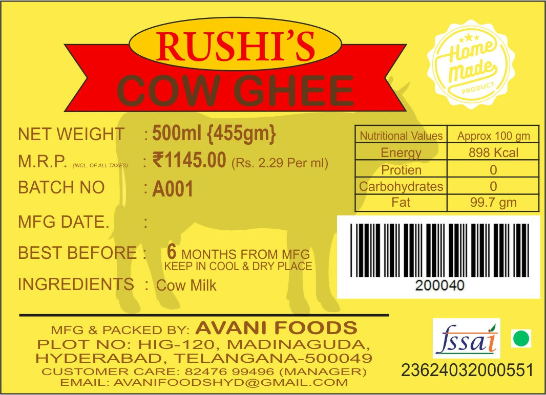 Avani Foods Cow Ghee | Grocsy
