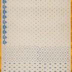 Exclusive Collection 100% Pure Cotton Off White Blue Saree With Printed Work | Grocsy