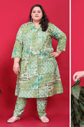 Monjolika Fashion Green Colour Rayon Floral Print Classic Co-Ord Set | Grocsy