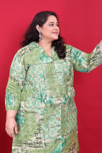 Monjolika Fashion Green Colour Rayon Floral Print Classic Co-Ord Set | Grocsy