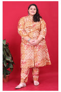 Monjolika Fashion Orange Colour Rayon Floral Print Classic Co-Ord Set | Grocsy