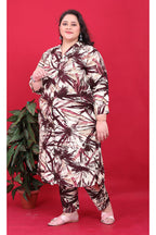 Monjolika Fashion Maroon Colour Rayon Floral Print Classic Co-Ord Set | Grocsy