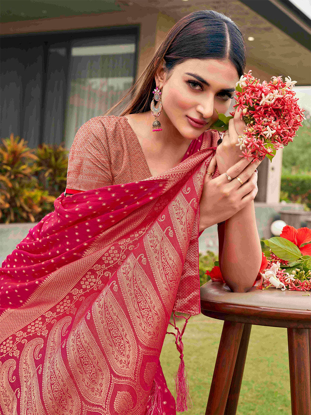 Tikhi Imli Woven Design Zari Art Silk Saree | Grocsy