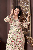 Monjolika Fashion Mehendi Green Rayon Printed Festival Wear Afghani Suit | Grocsy