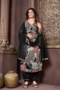 Monjolika Fashion Black Rayon Printed Festival Wear Afghani Suit | Grocsy