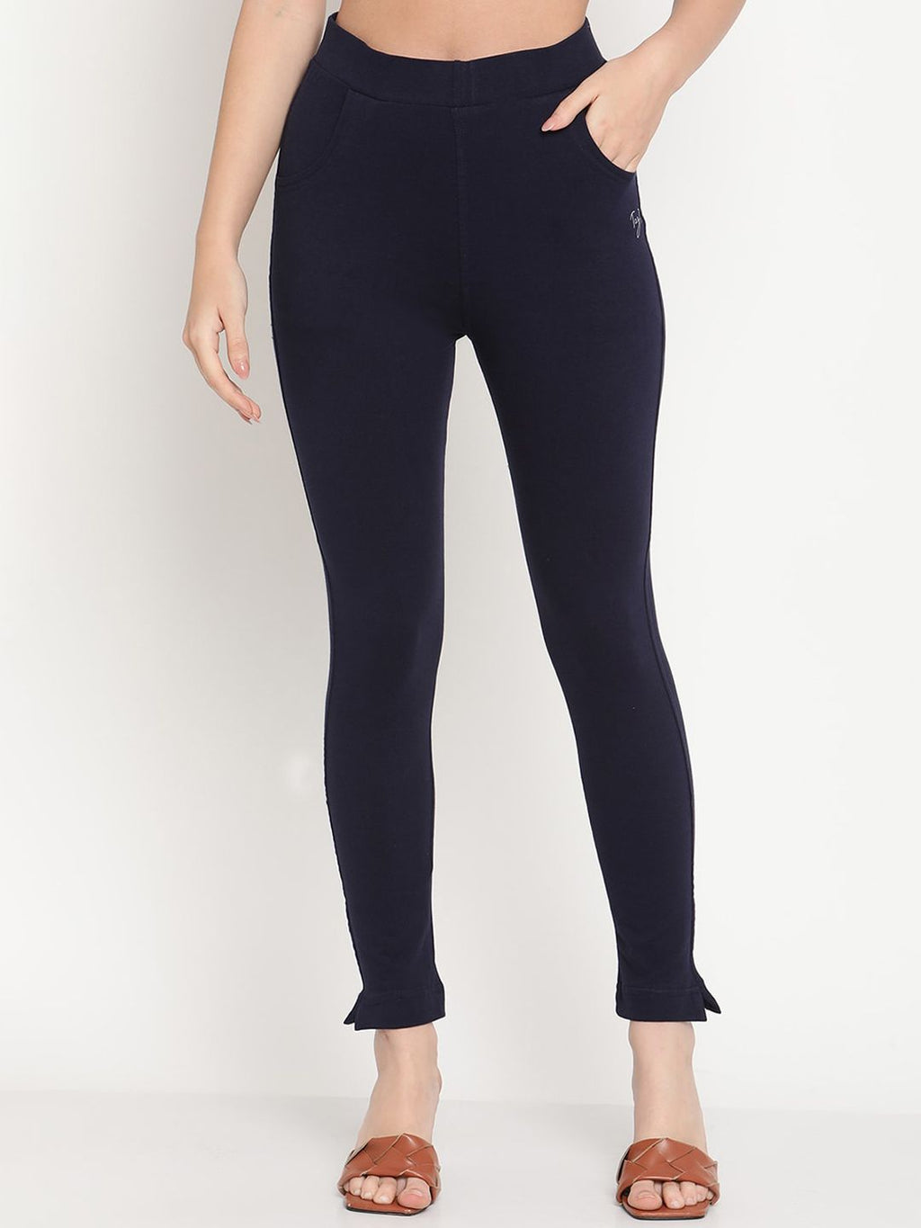 TAG 7 Women Pack of 2 Black & Navy Blue Solid Kurti Pants | Grocsy