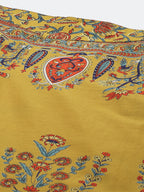 Juniper Women Mustard Cotton Printed Flared Palazzo | Grocsy