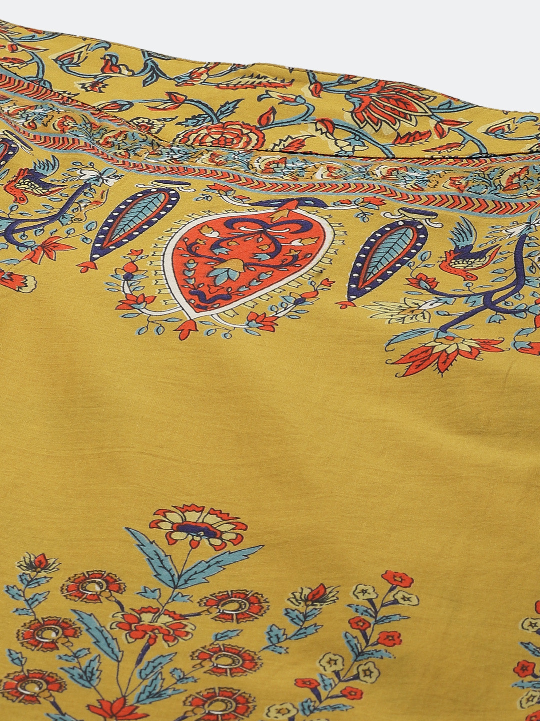 Juniper Women Mustard Cotton Printed Flared Palazzo | Grocsy