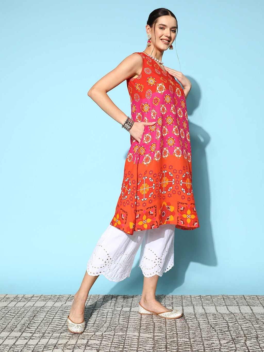 Sangria Women Ethnic Motifs Printed Kurta | Grocsy