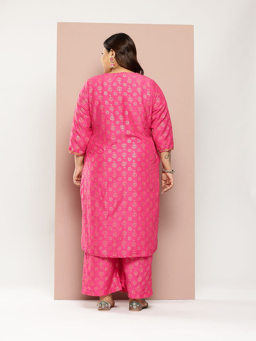 Sztori Women Ethnic Motifs Printed Regular Gotta Patti Kurta with Palazzos | Grocsy