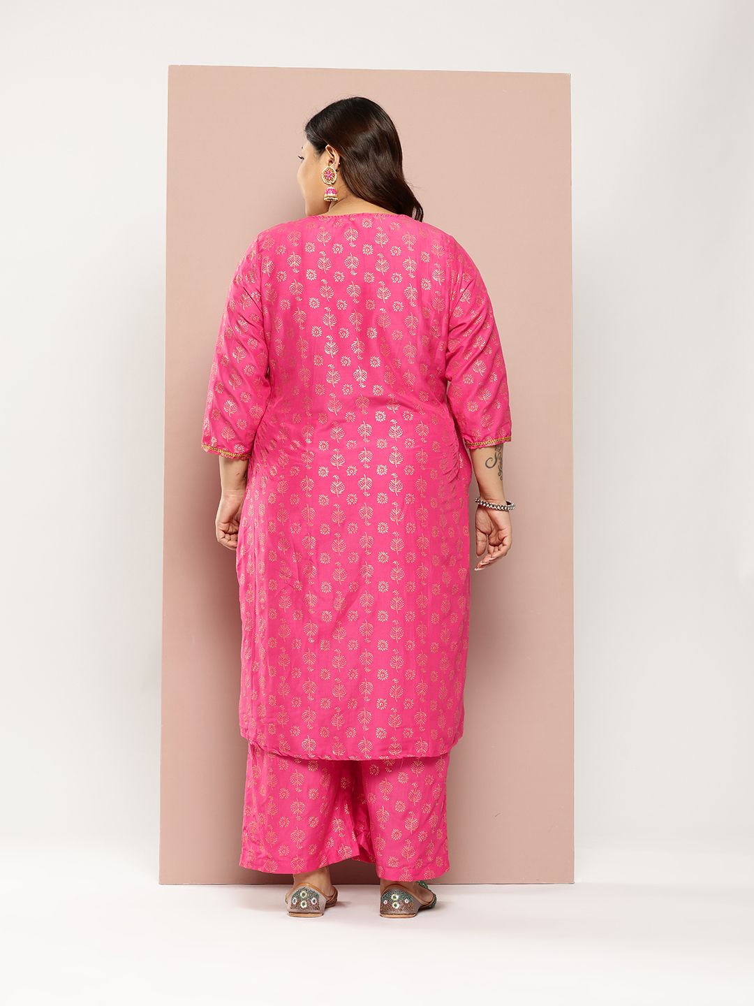 Sztori Women Ethnic Motifs Printed Regular Gotta Patti Kurta with Palazzos | Grocsy