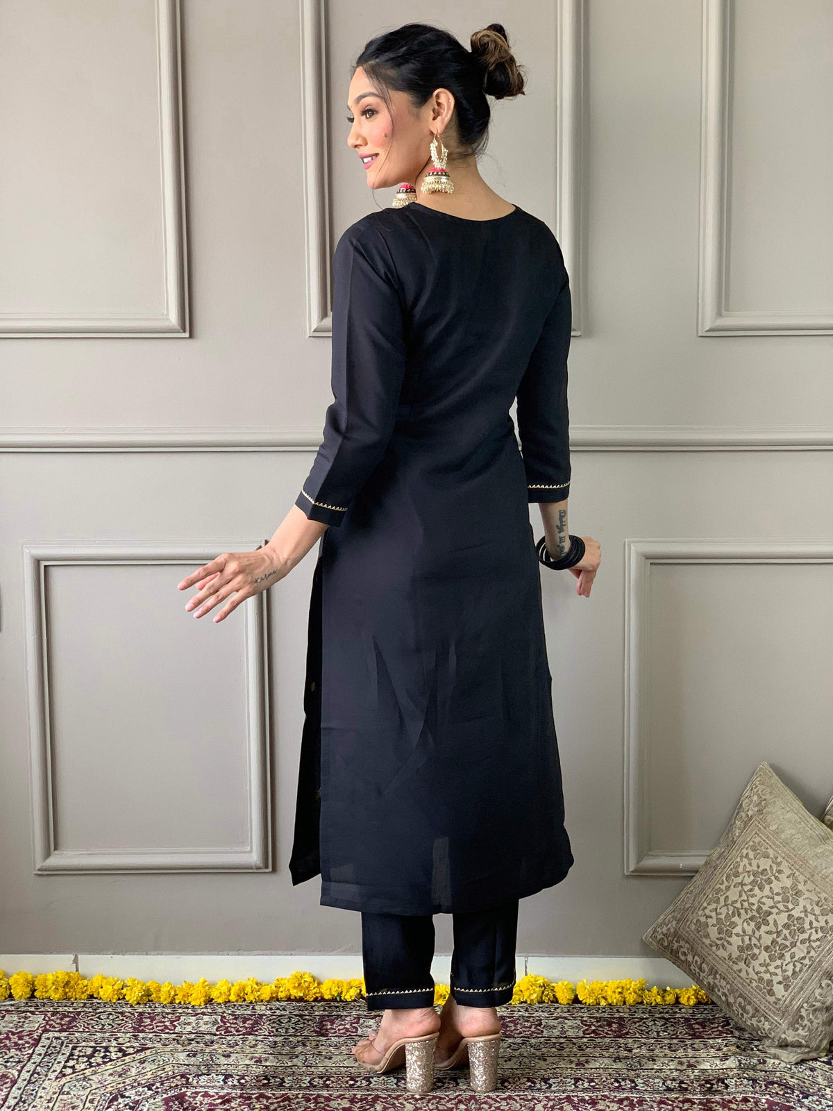The52 Viscose Fabric work Straight cut Kurta, Pant and Dupatta Set | Grocsy