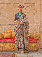 Monjolika Fashion Viscose Silk Cream Printed Classic Saree | Grocsy