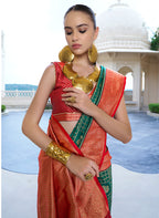 Monjolika Fashion Banarasi Silk Weaving Dark Green Trendy Saree | Grocsy